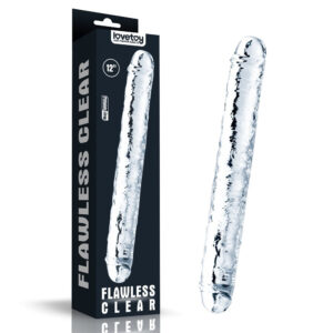 Läpinäkyvä kirkas Tupladildo