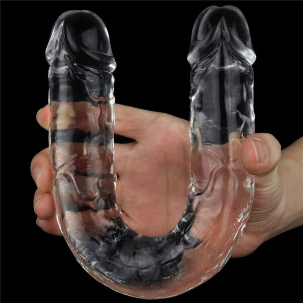 Läpinäkyvä Tupladildo 12" - Image 4