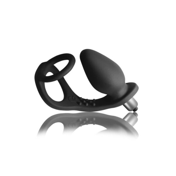 Ro-Zen Black anaalitappi ja penisrengas vibraattorilla