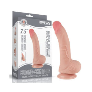Sliding Skin Dual Layer Dong 7.5", Flesh 1