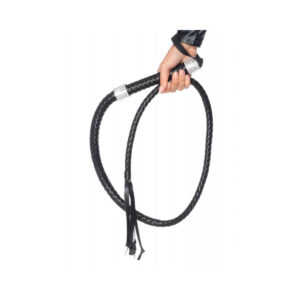 Rhinestone Handle Whip Black
